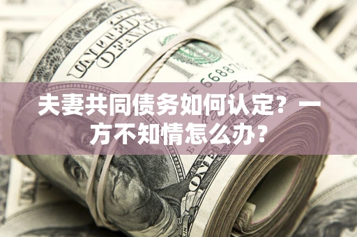 北京夫妻共同债务如何认定？一方不知情怎么办？