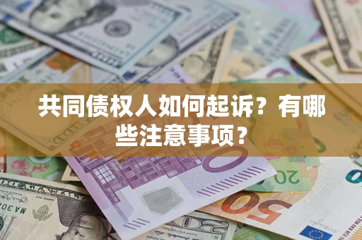 北京共同债权人如何起诉？有哪些注意事项？